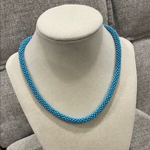 Elegant Blue Beaded Necklace